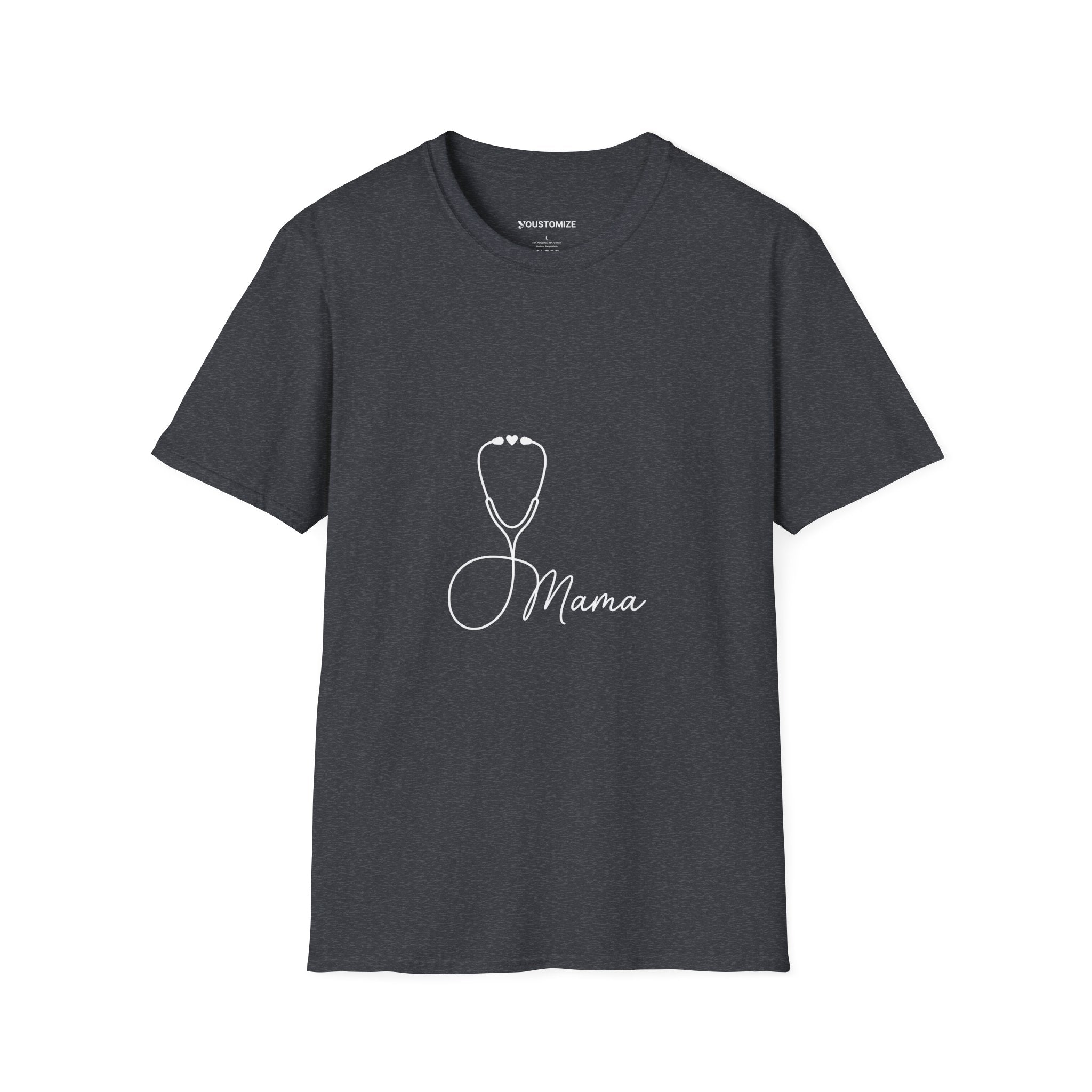 Mama Stethoscope T-Shirt — Cute Minimalist Nurse & Mom Medical Tee
