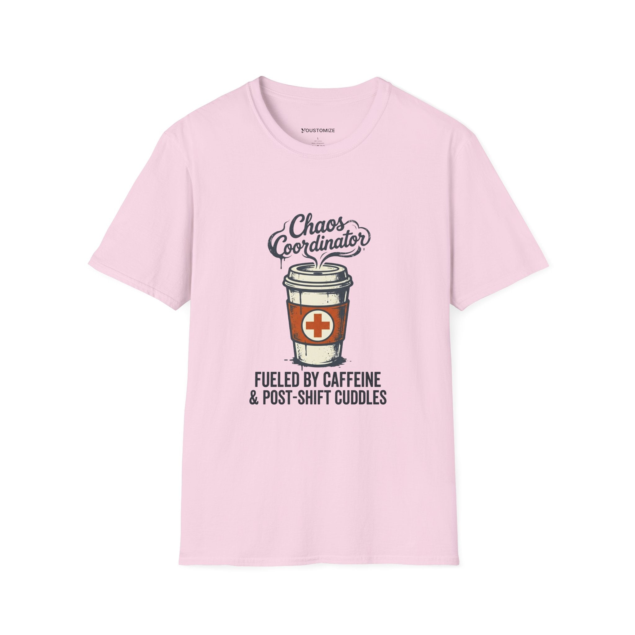 Chaos Coordinator Nurse Mom T-Shirt — Fueled by Caffeine & Post-Shift Cuddles
