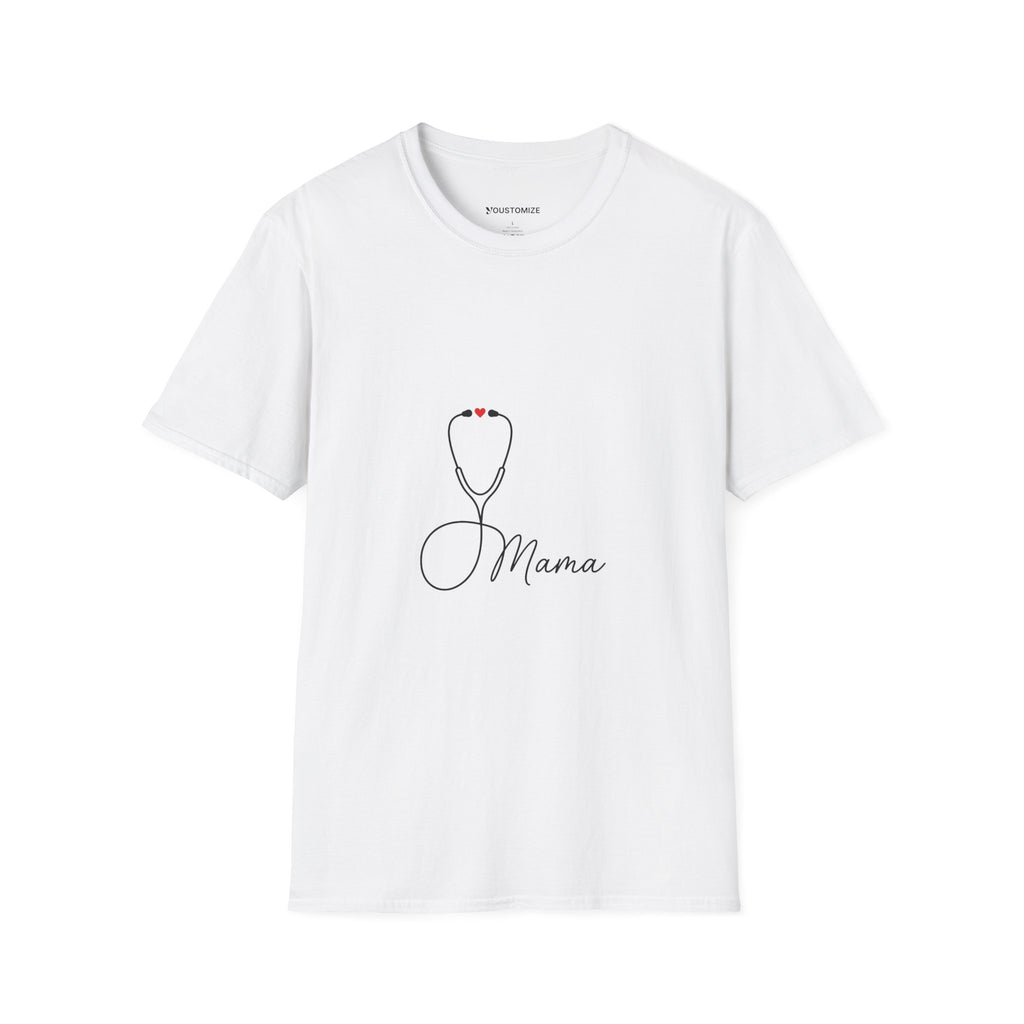 Mama Stethoscope T-Shirt — Cute Minimalist Nurse & Mom Medical Tee