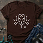 Lotus Line Art T-Shirt — Minimal Steto Floral Tee