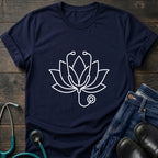 Lotus Line Art T-Shirt — Minimal Steto Floral Tee