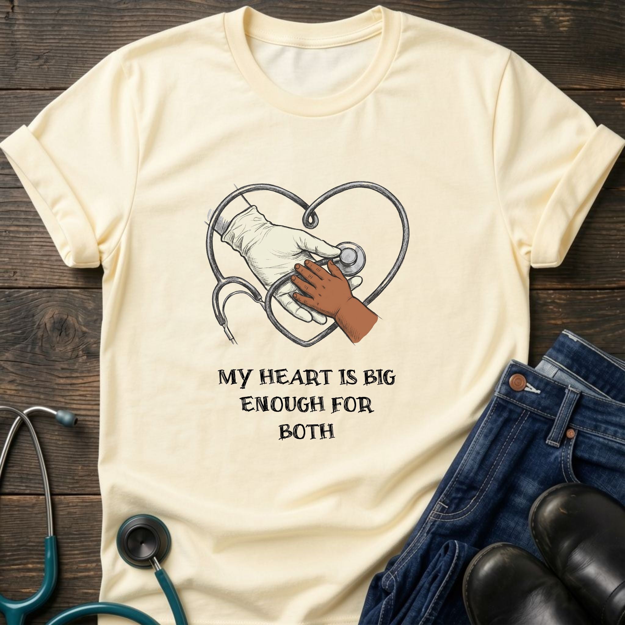 Two Shifts One Heart Nurse Mom Tee