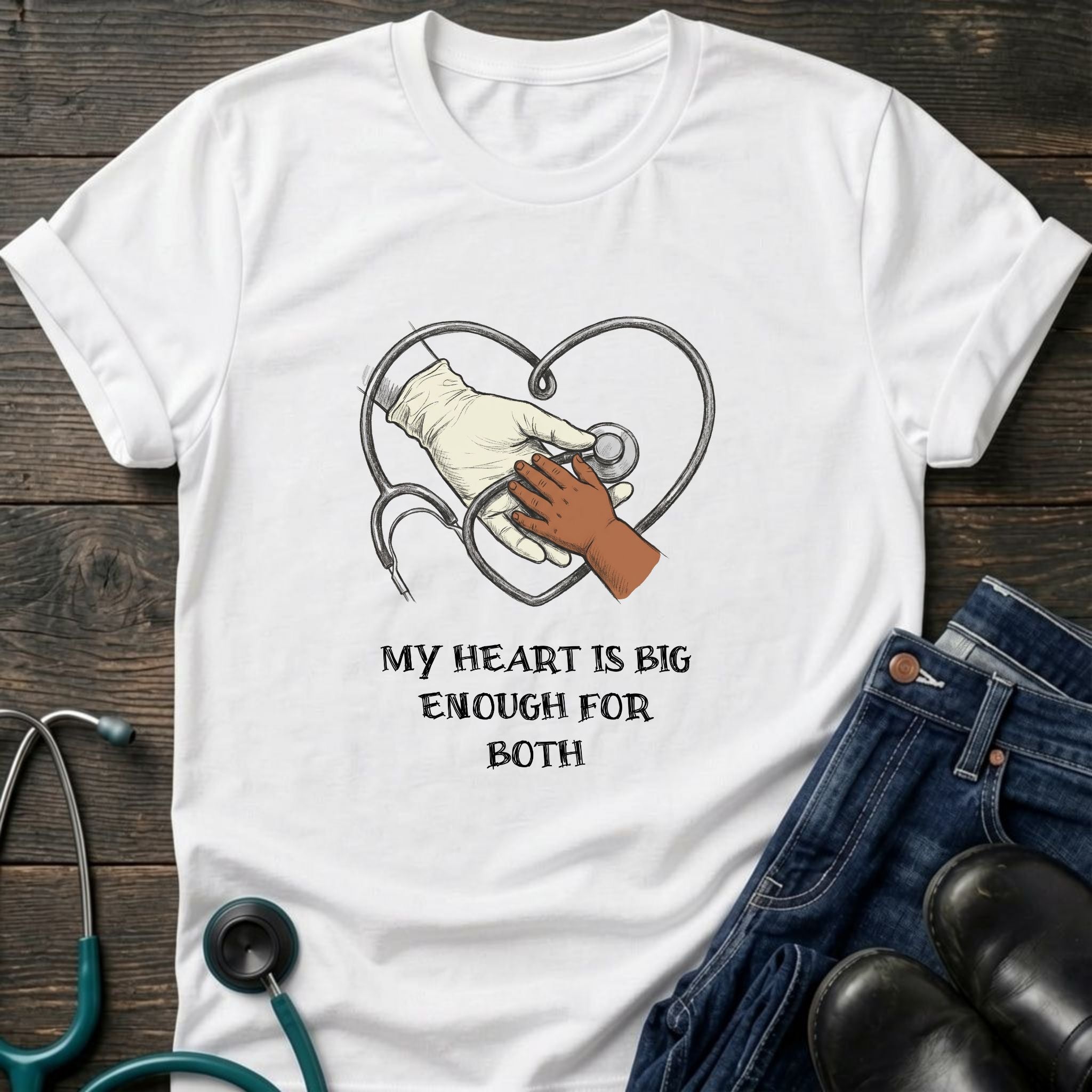 Two Shifts One Heart Nurse Mom Tee