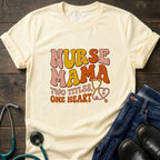 Nurse Mama T-Shirt — “Two Titles One Heart” Retro Nurse Mom Tee