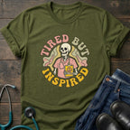 Tired But Inspired Retro Nurse Skull Tee