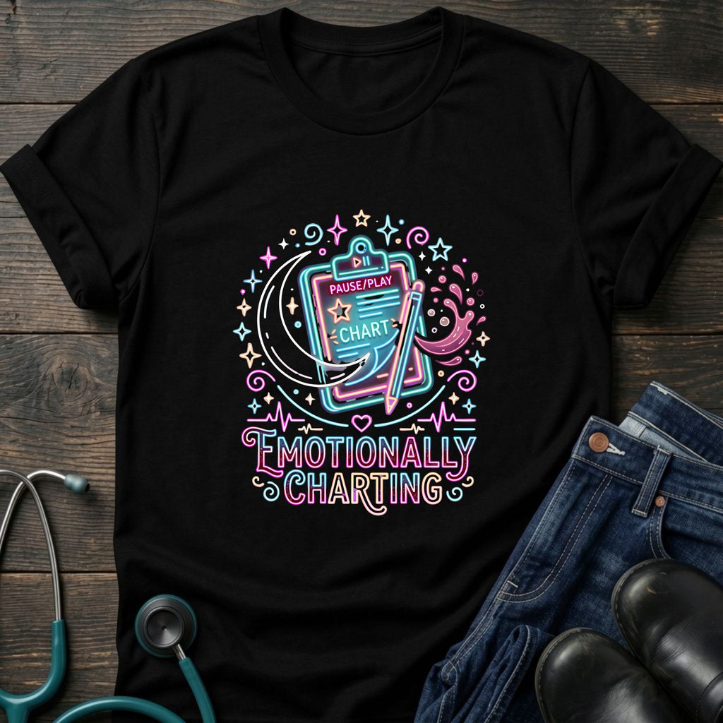 Tired Nurse Shirt — Emotionally Charting Graphic Tee