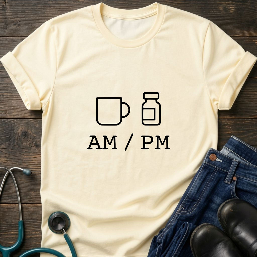 AM PM Nurse Mom Coffee and Meds Tee