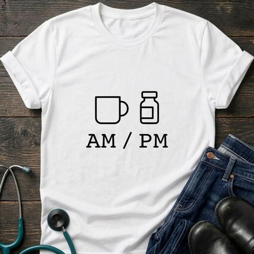 AM PM Nurse Mom Coffee and Meds Tee