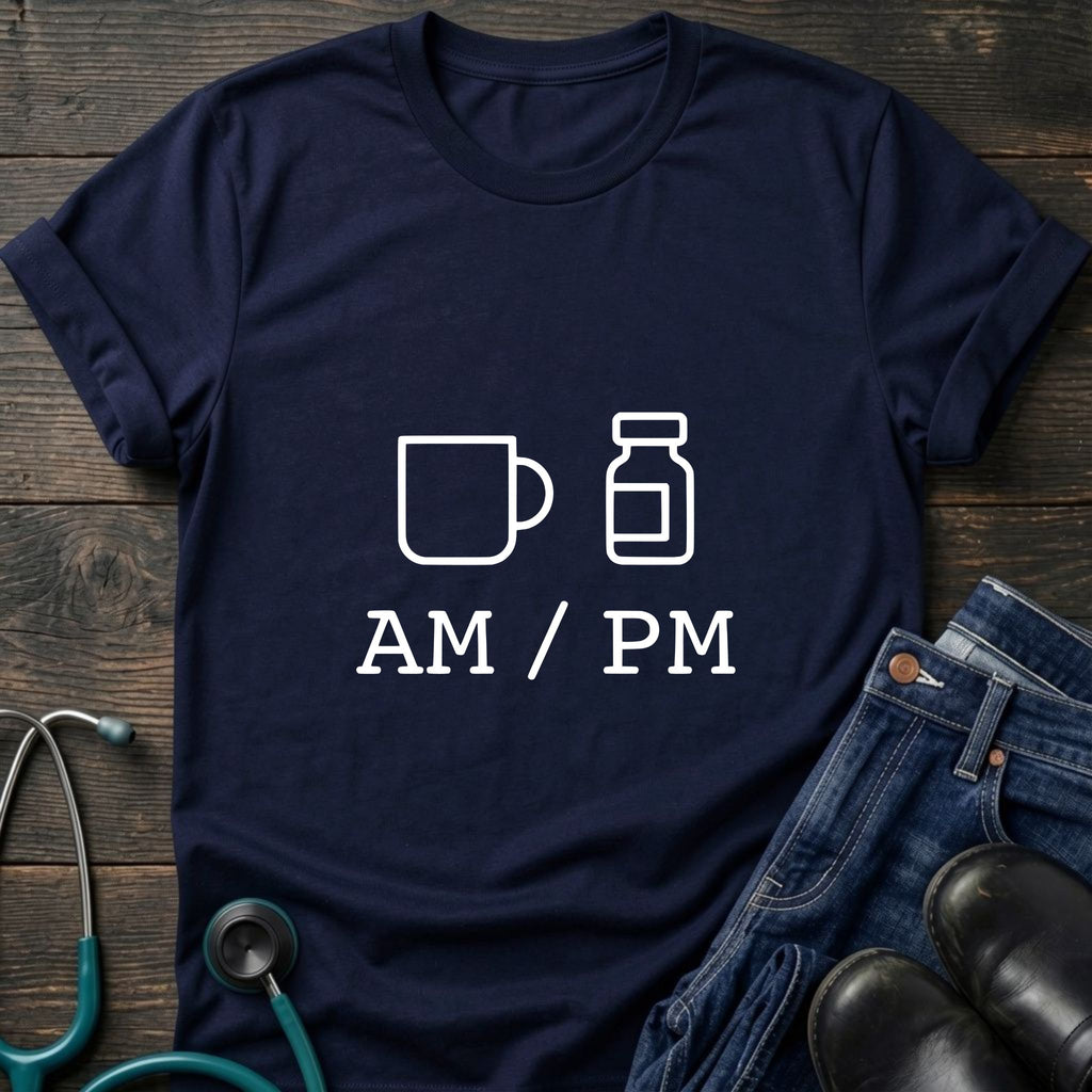 AM PM Nurse Mom Coffee and Meds Tee