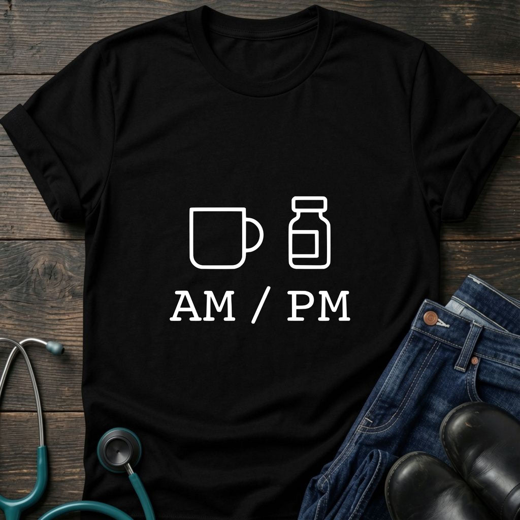 AM PM Nurse Mom Coffee and Meds Tee