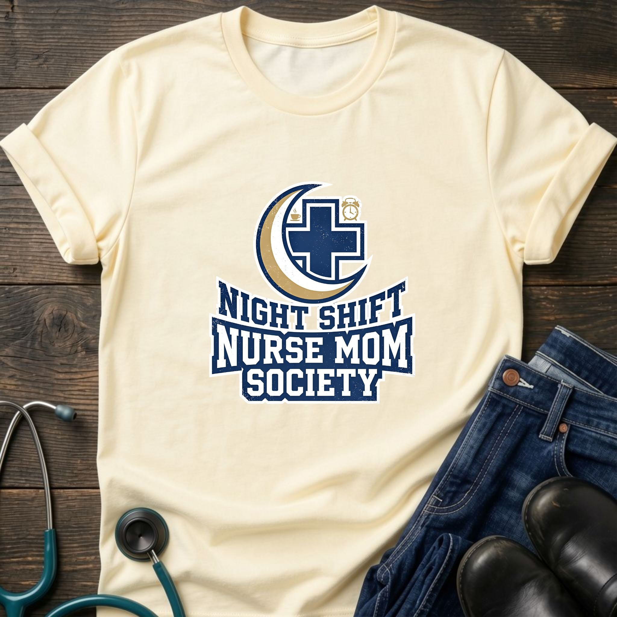 Night Shift Nurse Mom Society Tee