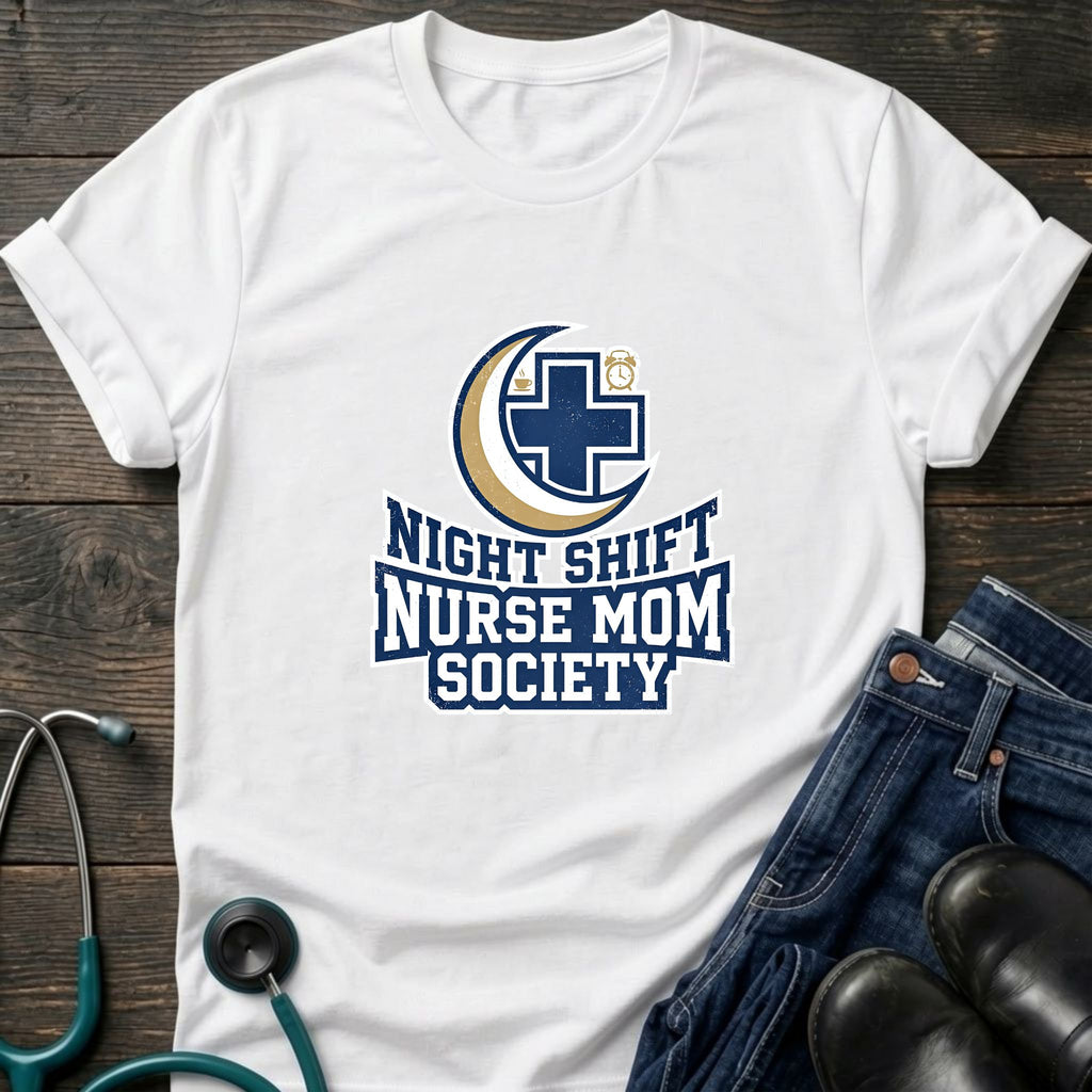 Night Shift Nurse Mom Society Tee