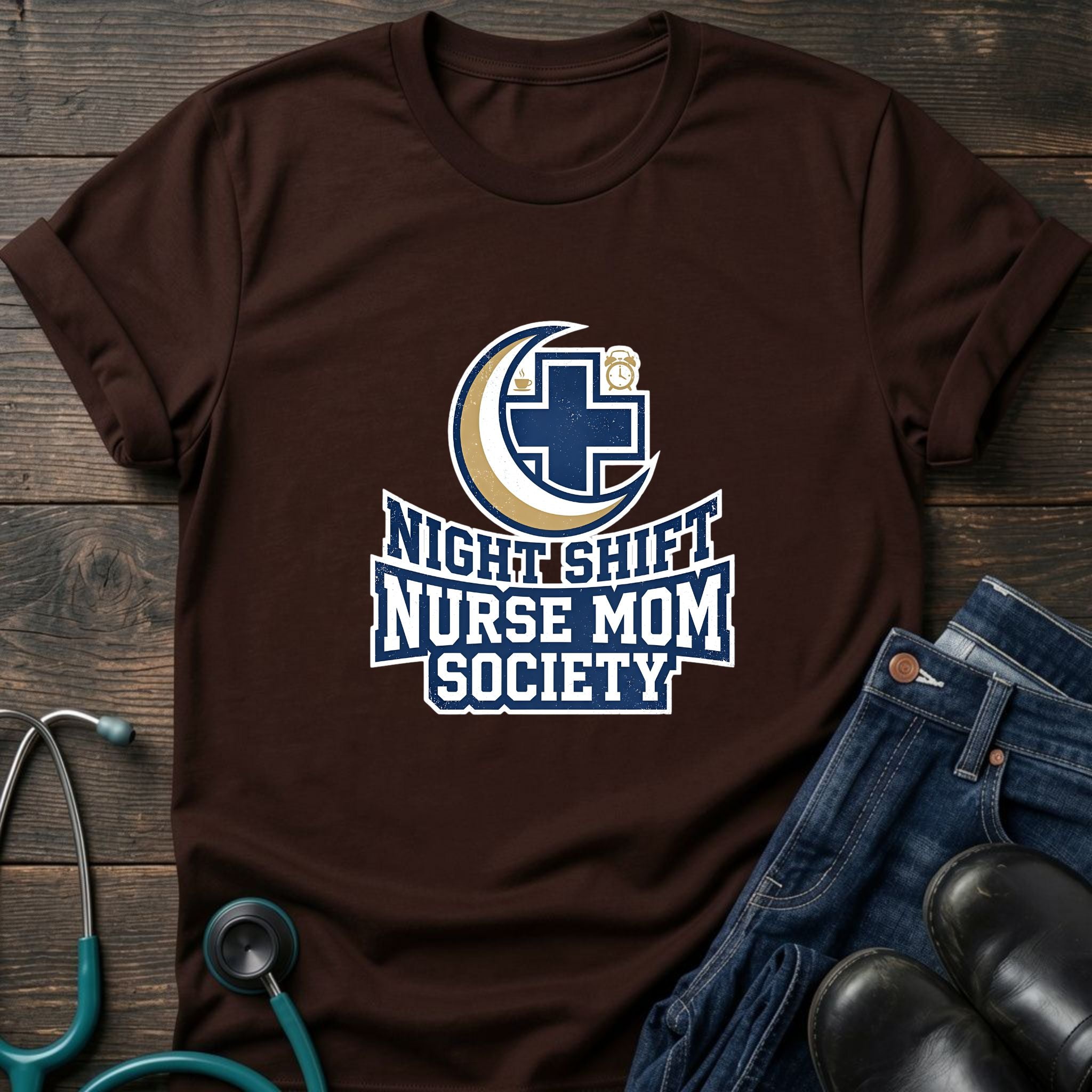 Night Shift Nurse Mom Society Tee