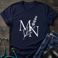 Nurse Mom — MN Monogram Tee with Botanical Accent