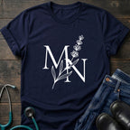 Nurse Mom — MN Monogram Tee with Botanical Accent