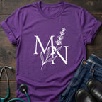 Nurse Mom — MN Monogram Tee with Botanical Accent