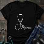 Mama Stethoscope Minimalist Nurse Mom Tee
