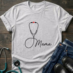 Mama Stethoscope Minimalist Nurse Mom Tee