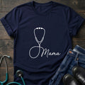 Mama Stethoscope Minimalist Nurse Mom Tee