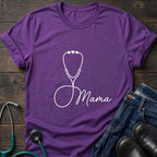 Mama Stethoscope Minimalist Nurse Mom Tee