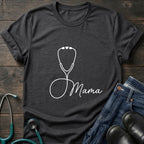 Mama Stethoscope Minimalist Nurse Mom Tee