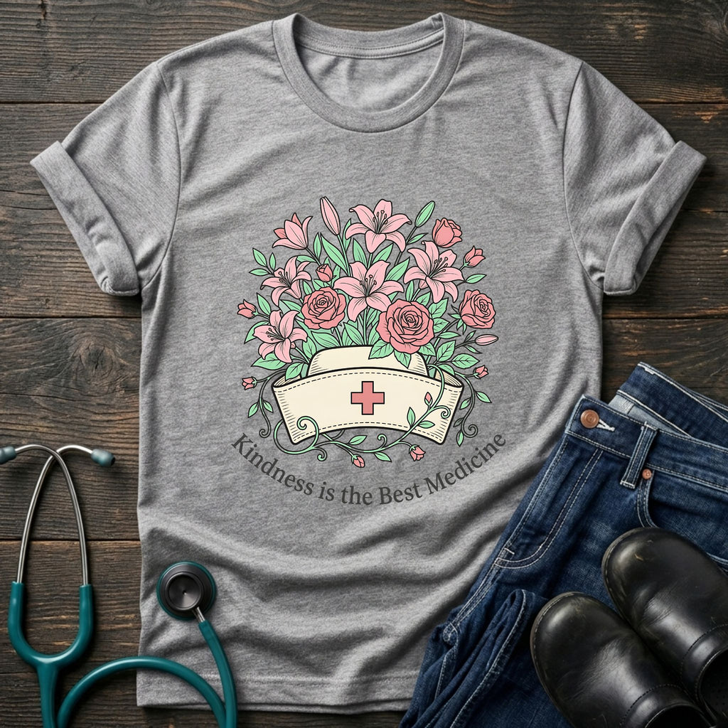 Kindness Is the Best Medicine Floral Nurse Tee