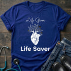 Life Giver Life Saver Floral Nurse & Mom T-Shirt