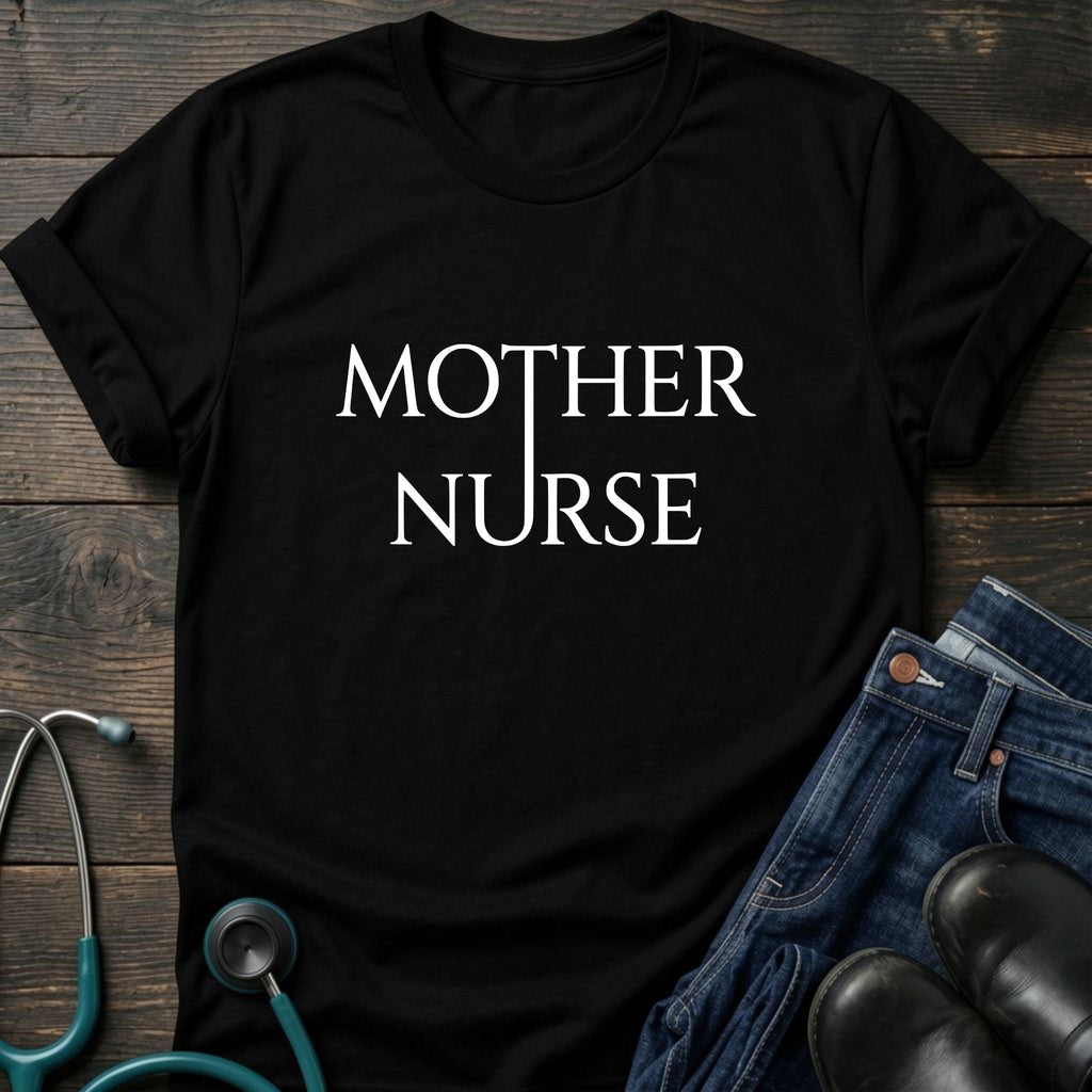 Mother Nurse Simple Serif Identity Tee