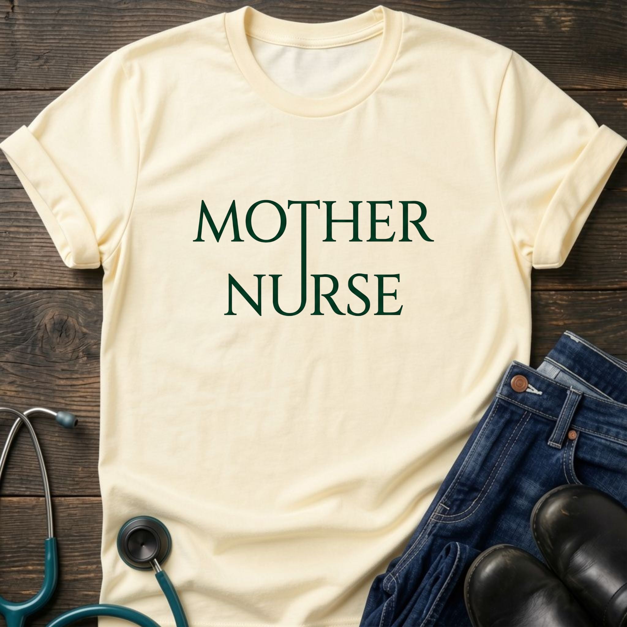 Mother Nurse Simple Serif Identity Tee