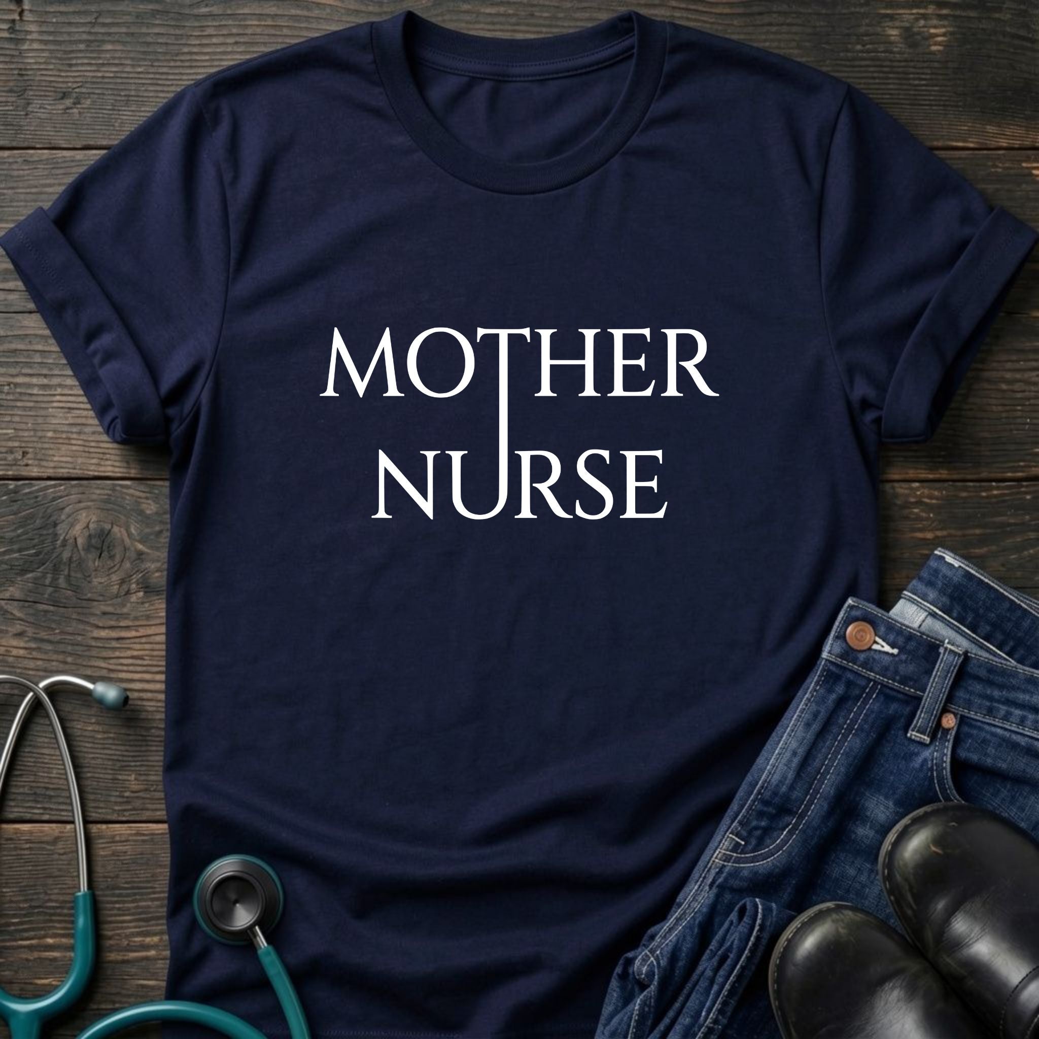Mother Nurse Simple Serif Identity Tee