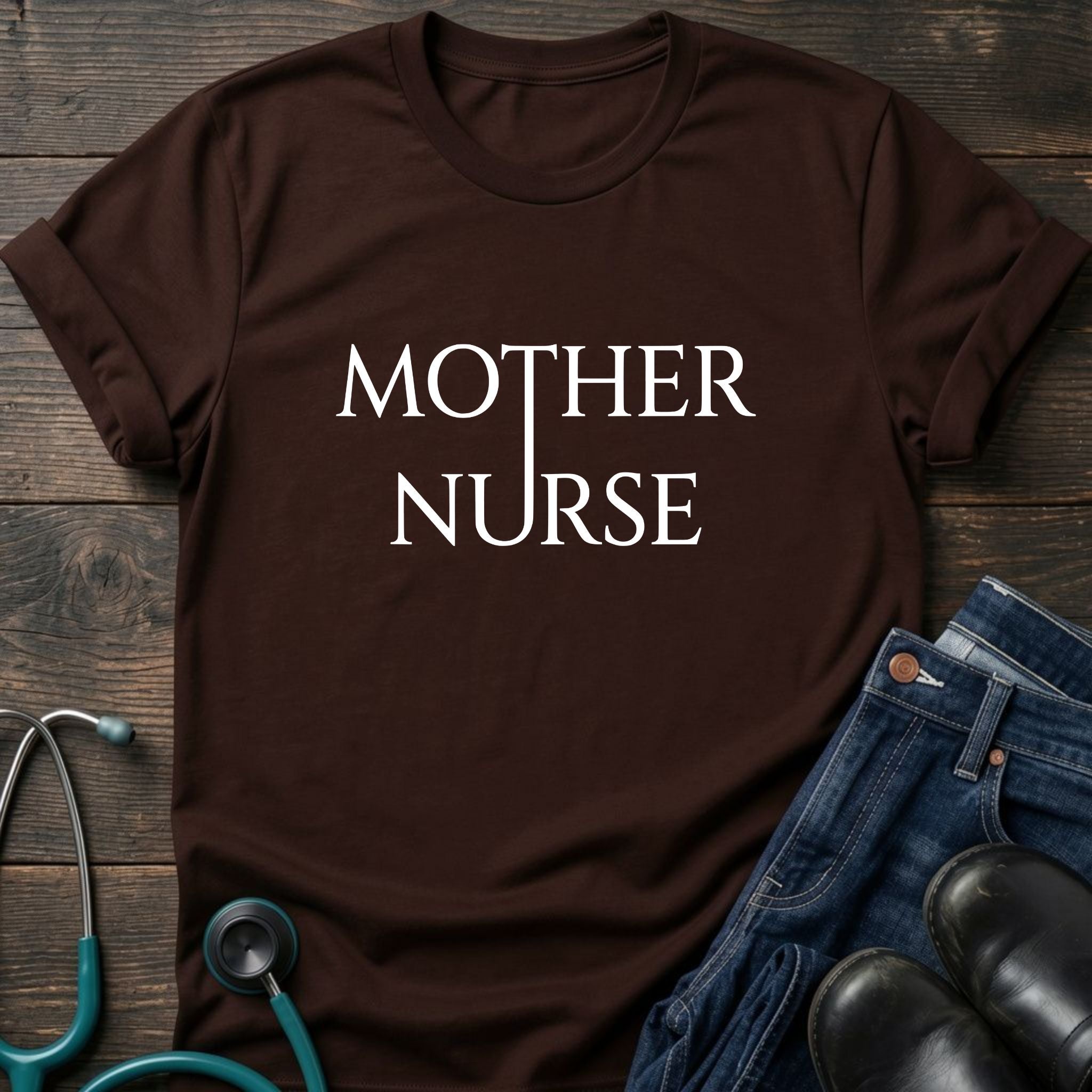 Mother Nurse Simple Serif Identity Tee