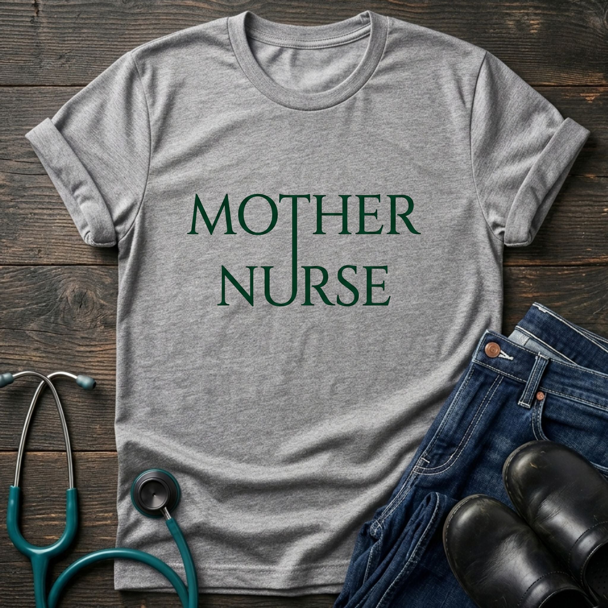 Mother Nurse Simple Serif Identity Tee