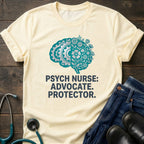 Psych Nurse Advocate Protector Floral Brain Tee