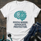 Psych Nurse Advocate Protector Floral Brain Tee