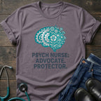 Psych Nurse Advocate Protector Floral Brain Tee