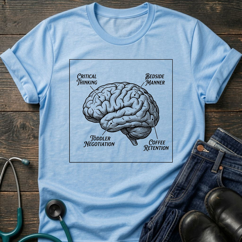 Critical Thinking Coffee Retention Brain Anatomy Nurse Tee
