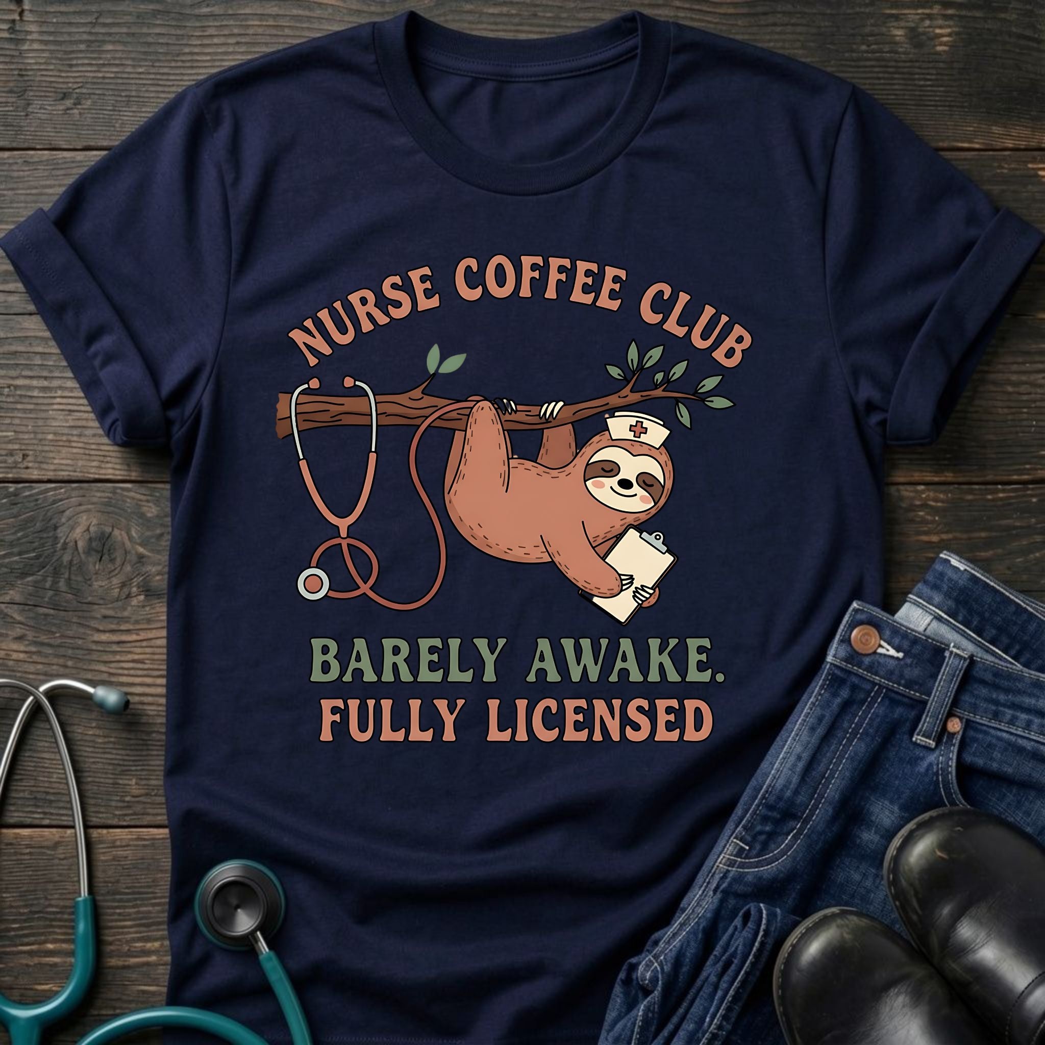 Barely Awake Fully Licensed Nurse Coffee Club Tee