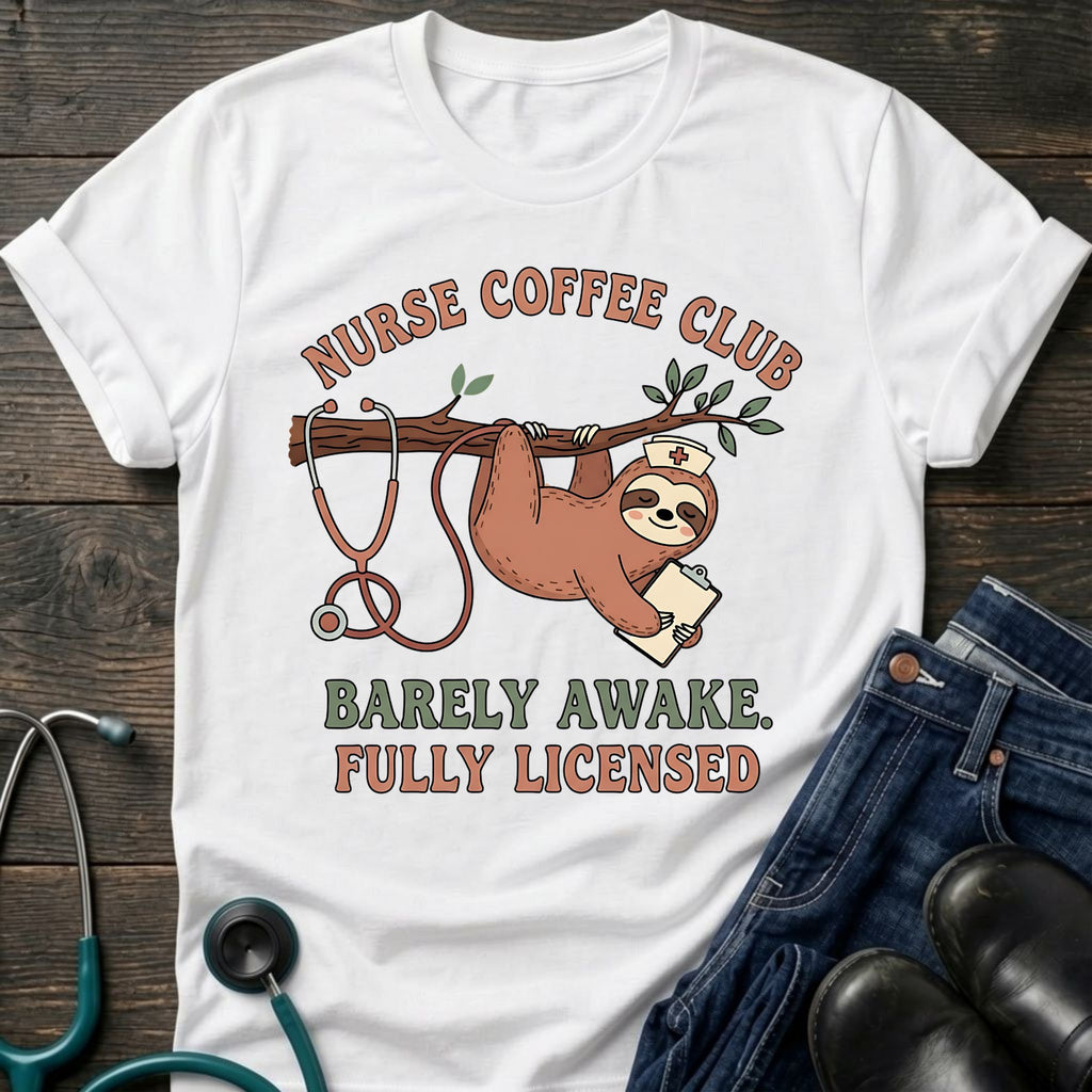 Barely Awake Fully Licensed Nurse Coffee Club Tee