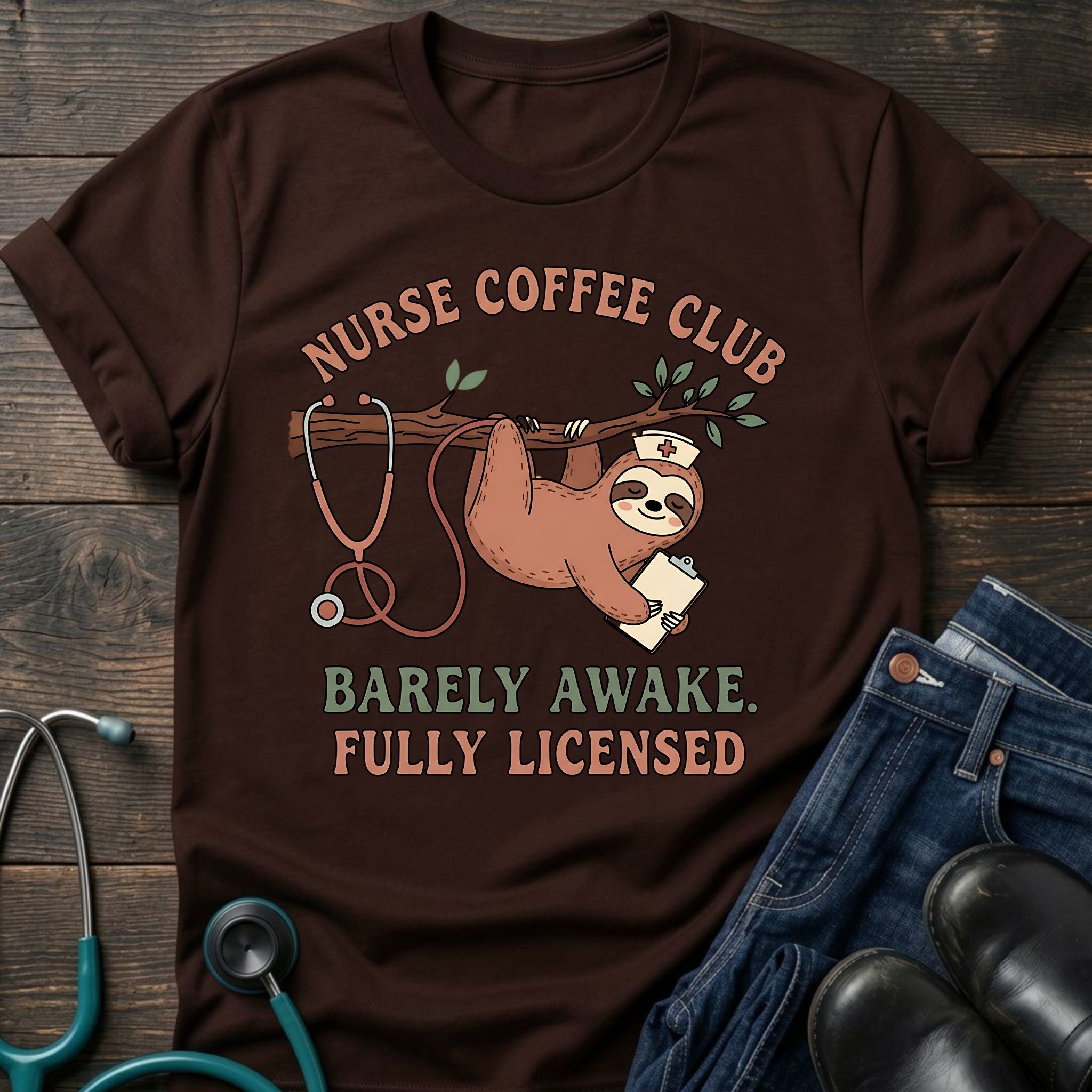 Barely Awake Fully Licensed Nurse Coffee Club Tee