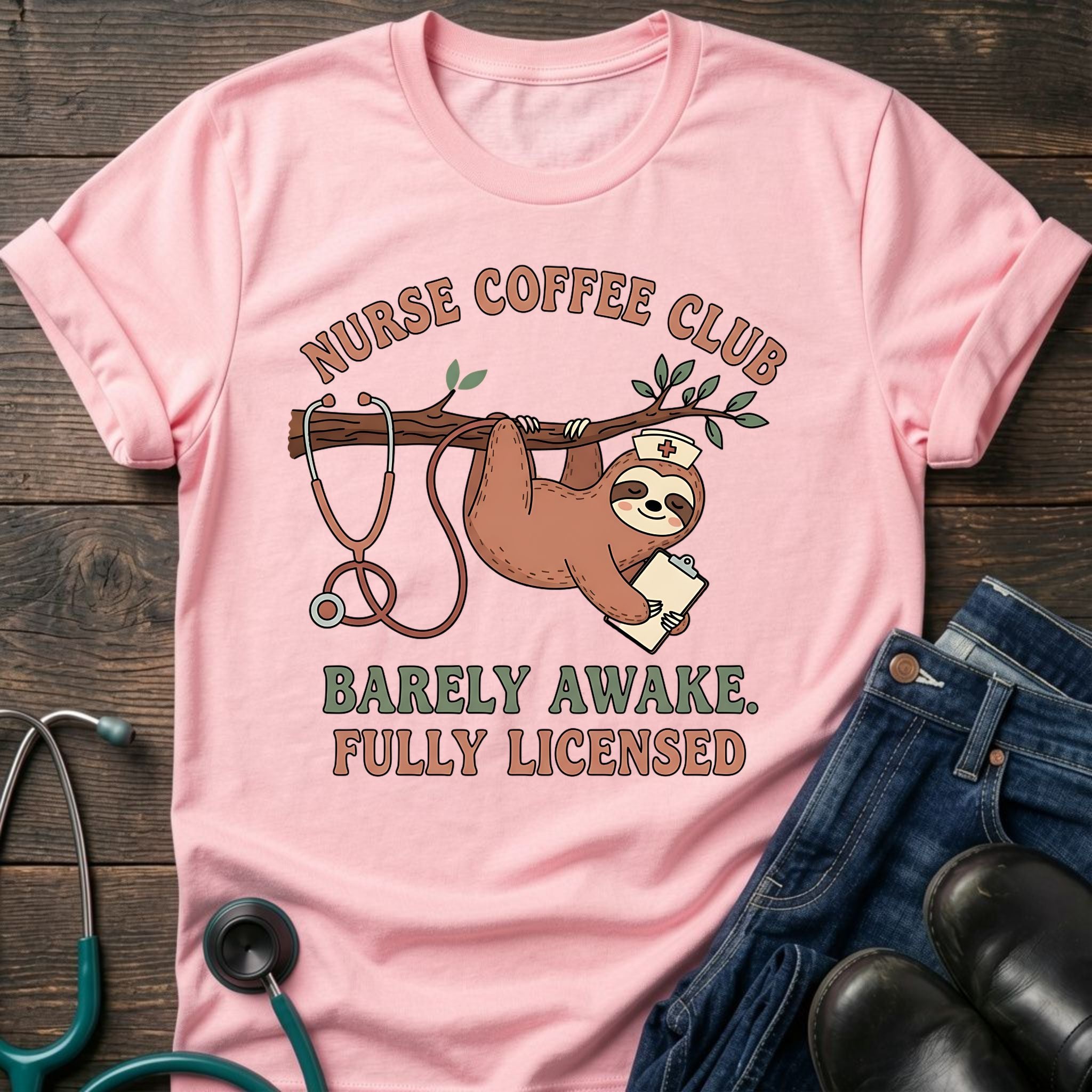 Barely Awake Fully Licensed Nurse Coffee Club Tee