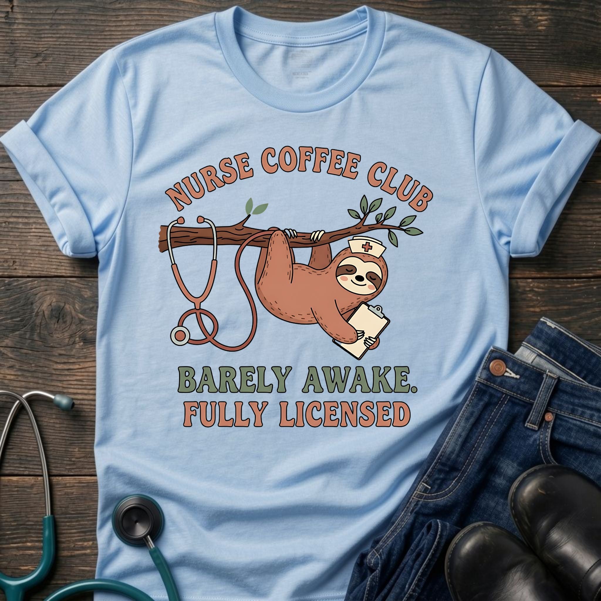 Barely Awake Fully Licensed Nurse Coffee Club Tee