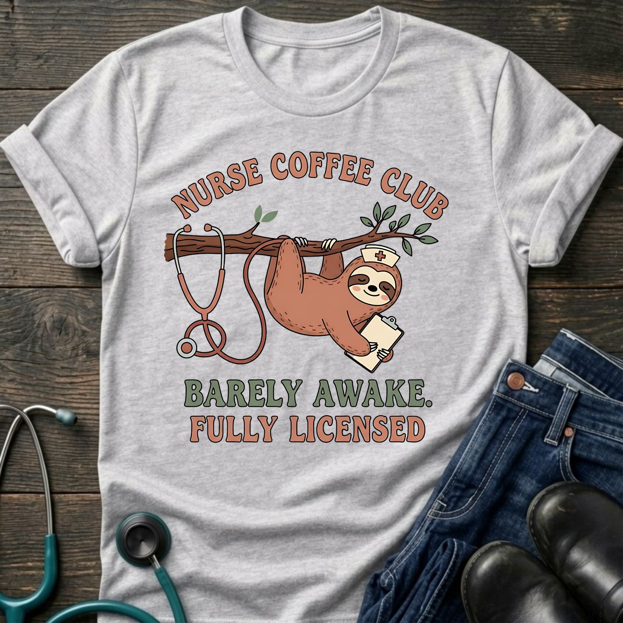 Barely Awake Fully Licensed Nurse Coffee Club Tee