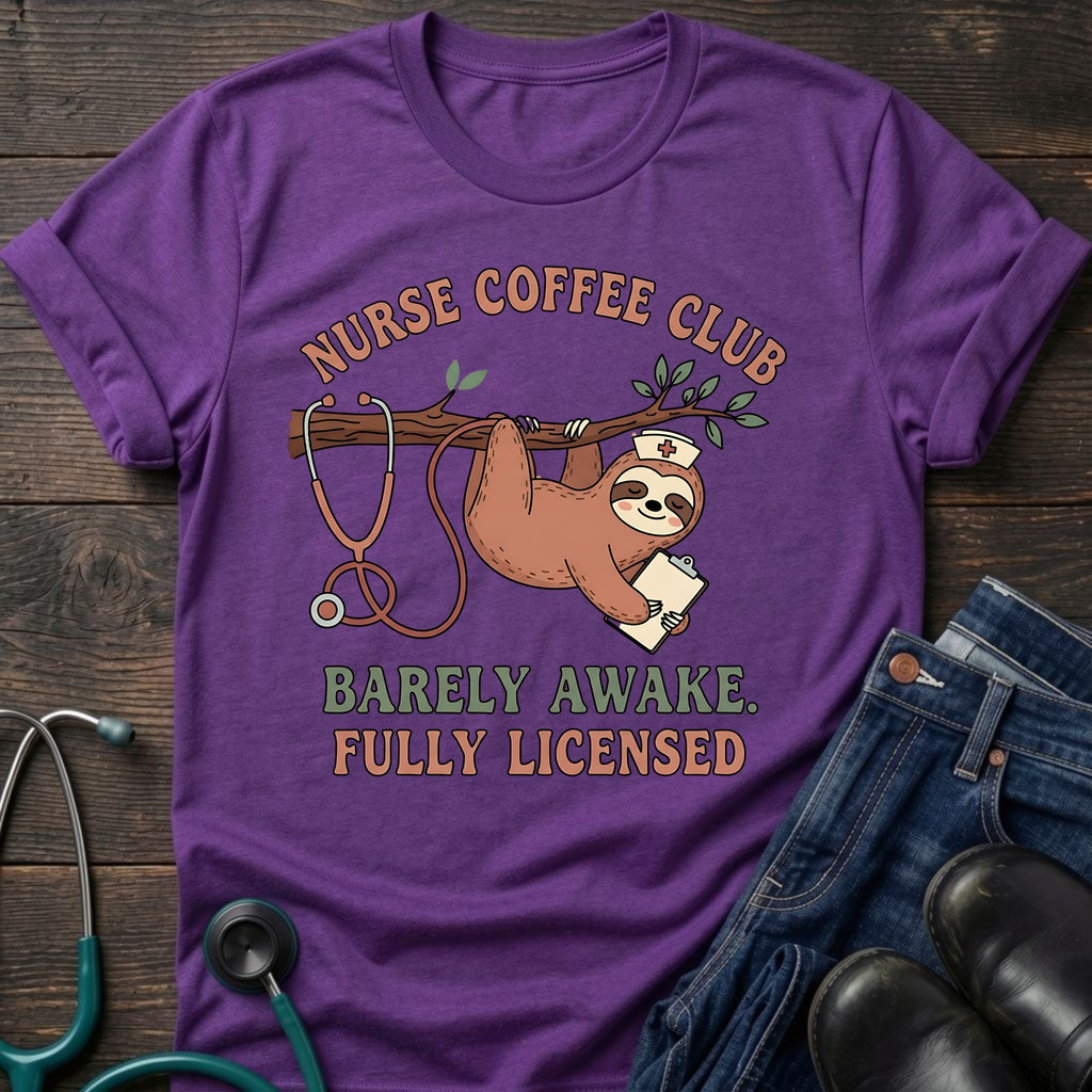 Barely Awake Fully Licensed Nurse Coffee Club Tee