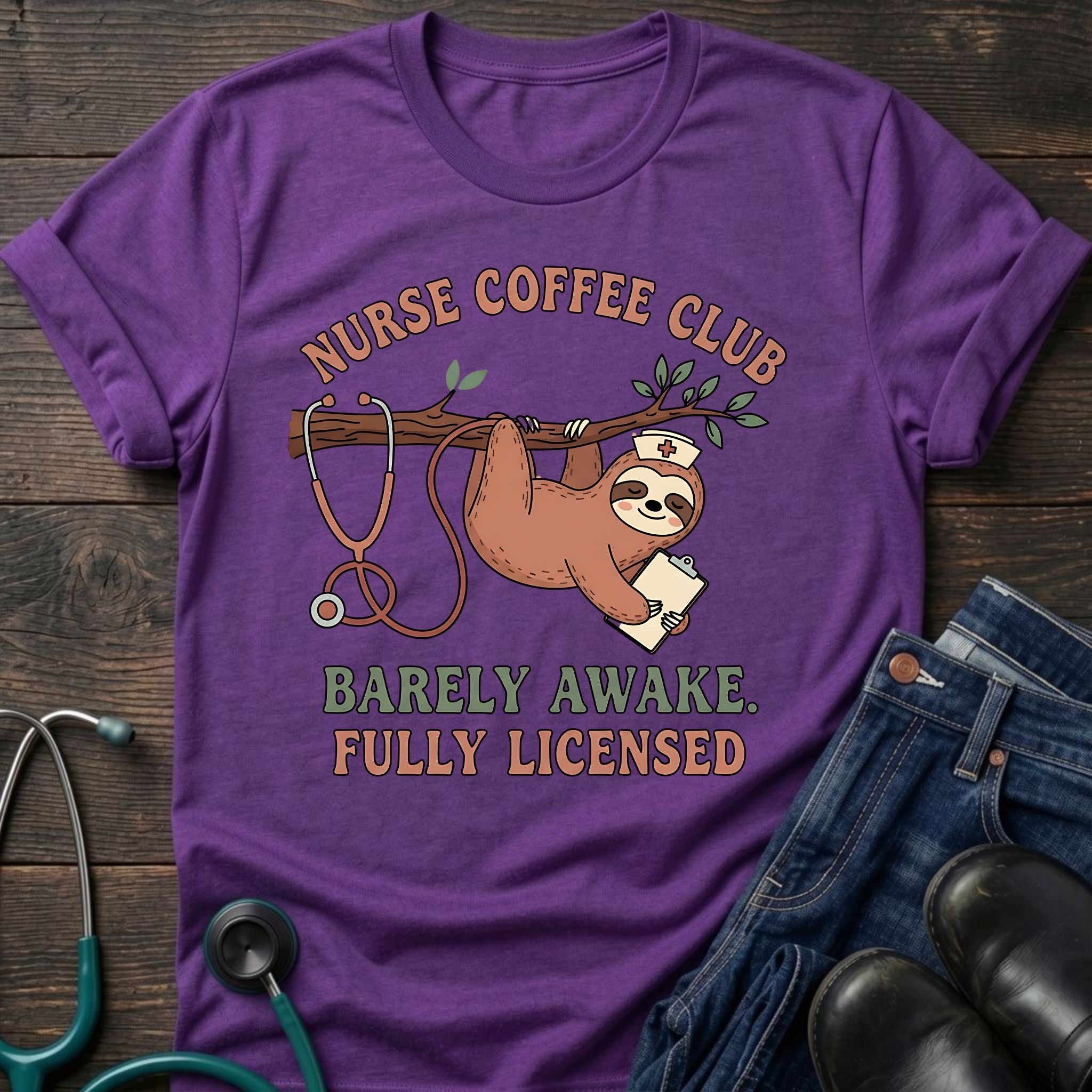 Barely Awake Fully Licensed Nurse Coffee Club Tee