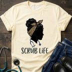 Scrub Life Nurse Silhouette Headscarf Tee