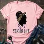Scrub Life Nurse Silhouette Headscarf Tee