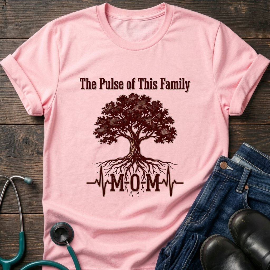 Pulse of This Family Heartbeat Nurse Mom Tee
