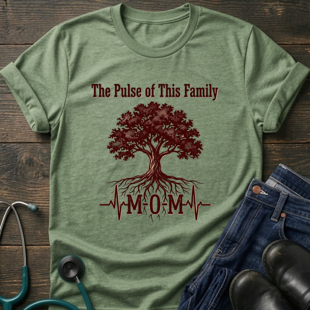 Pulse of This Family Heartbeat Nurse Mom Tee