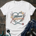 Floral Stethoscope Nurse Mama Tee