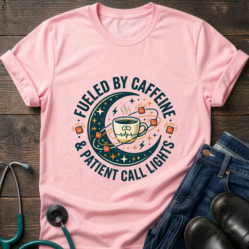 Fueled by Caffeine and Call Lights Nurse Tee